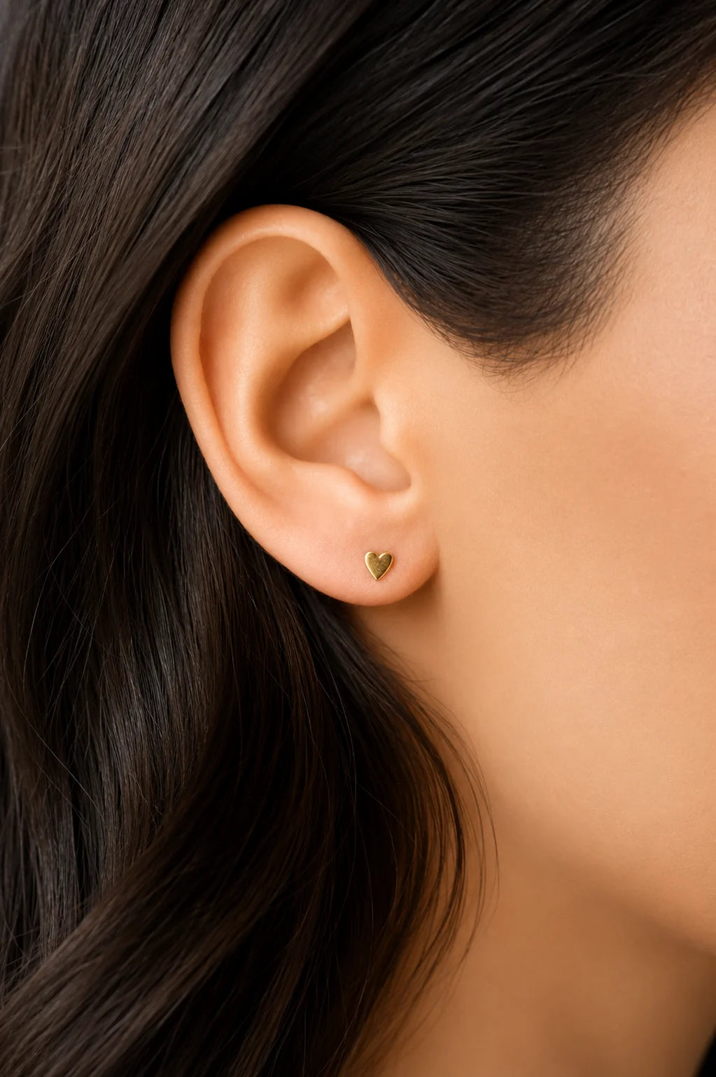 14K Heart Flat Back Stud