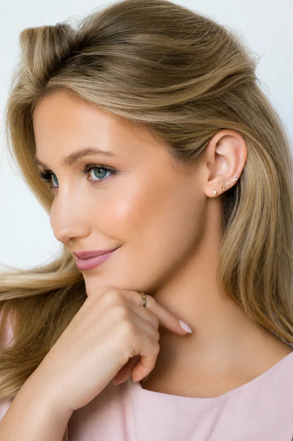 14K Opal Marquise Flat Back Stud
