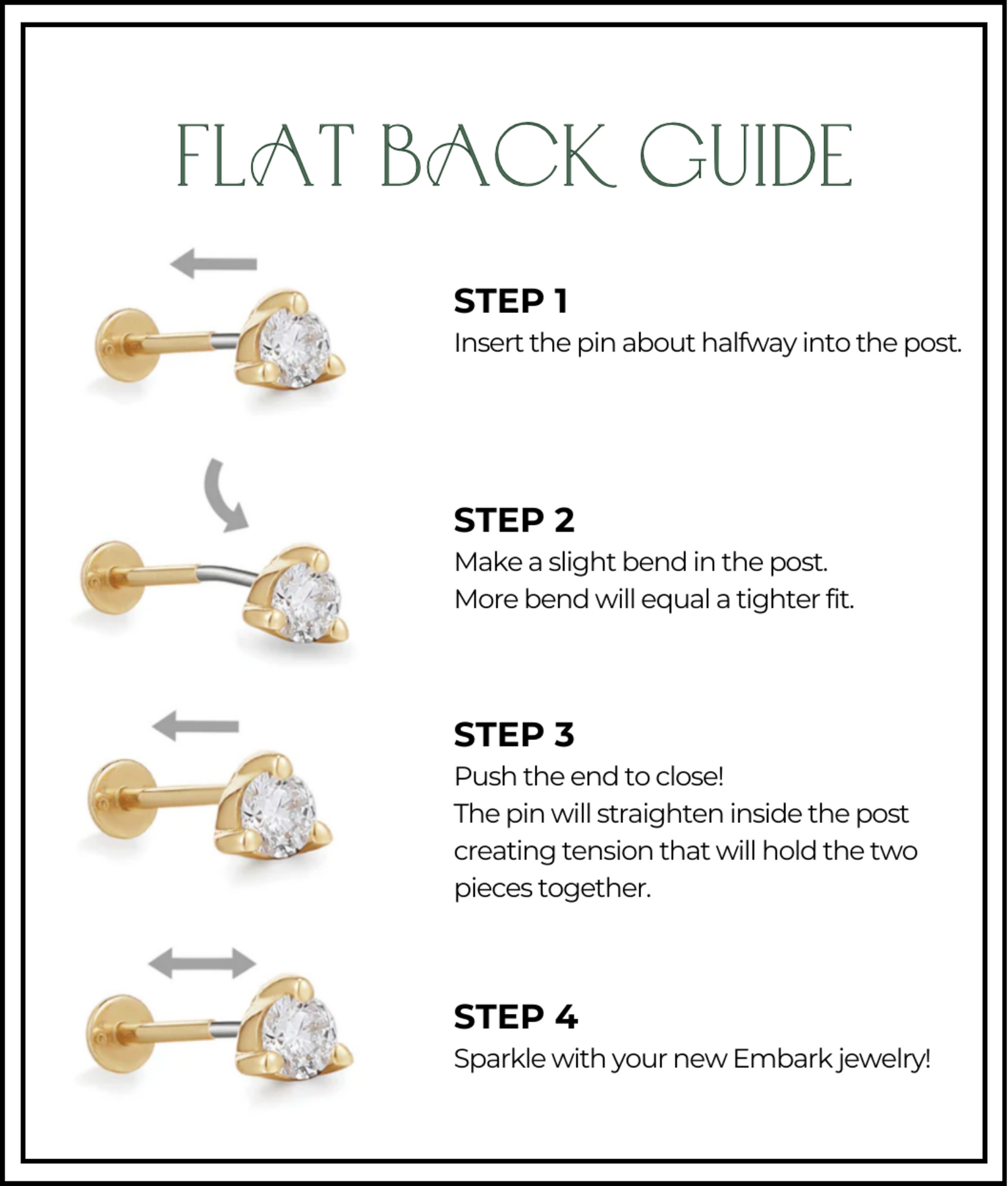 Round CZ Flat Back Stud (Smaller)