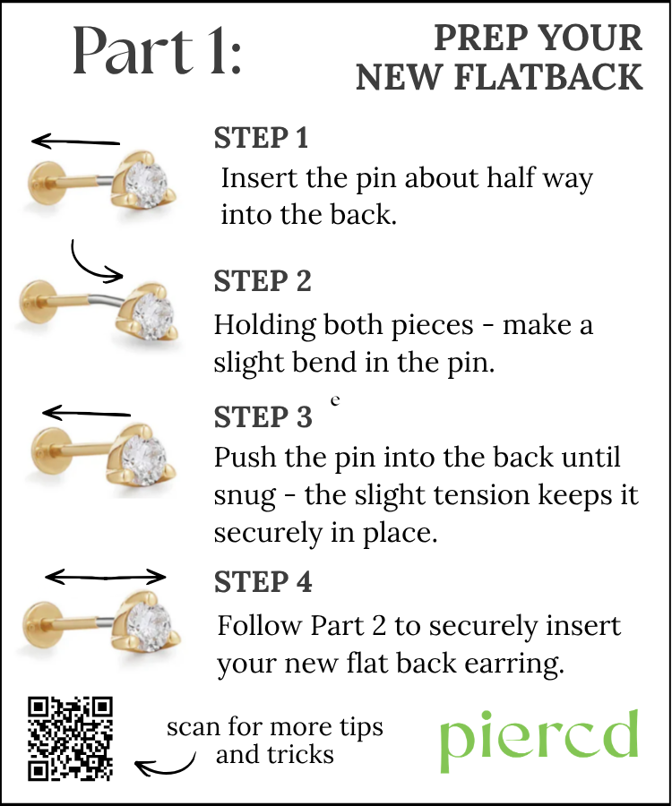 Short Lightning Bolt Flat Back Stud