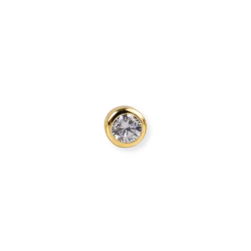14KT Gold Plated Sterling Silver Bezel Stud