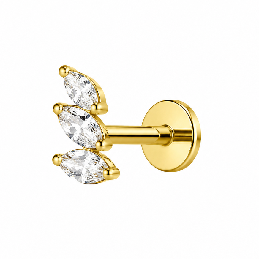 Scattered Marquise Flat Back Stud