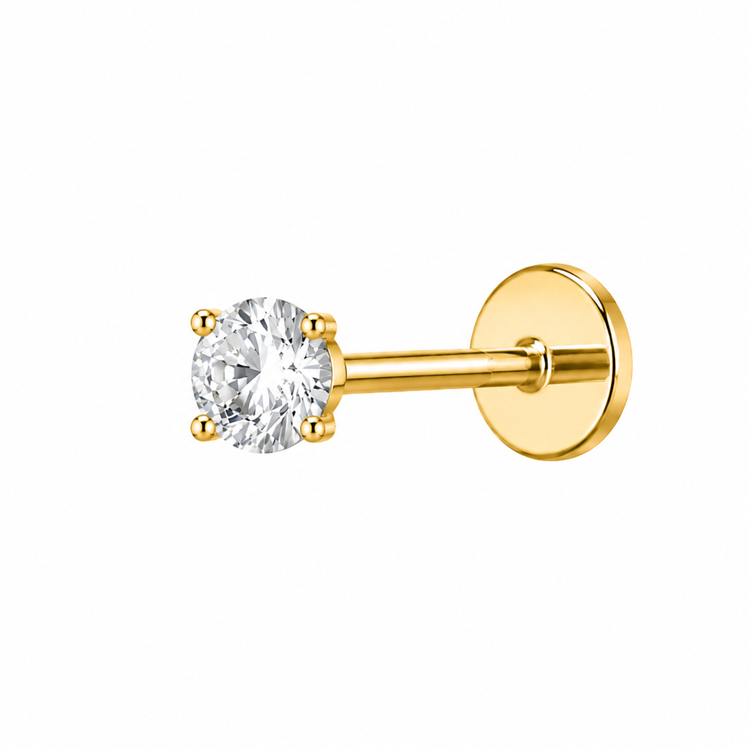 Round CZ Flat Back Stud (Smaller)