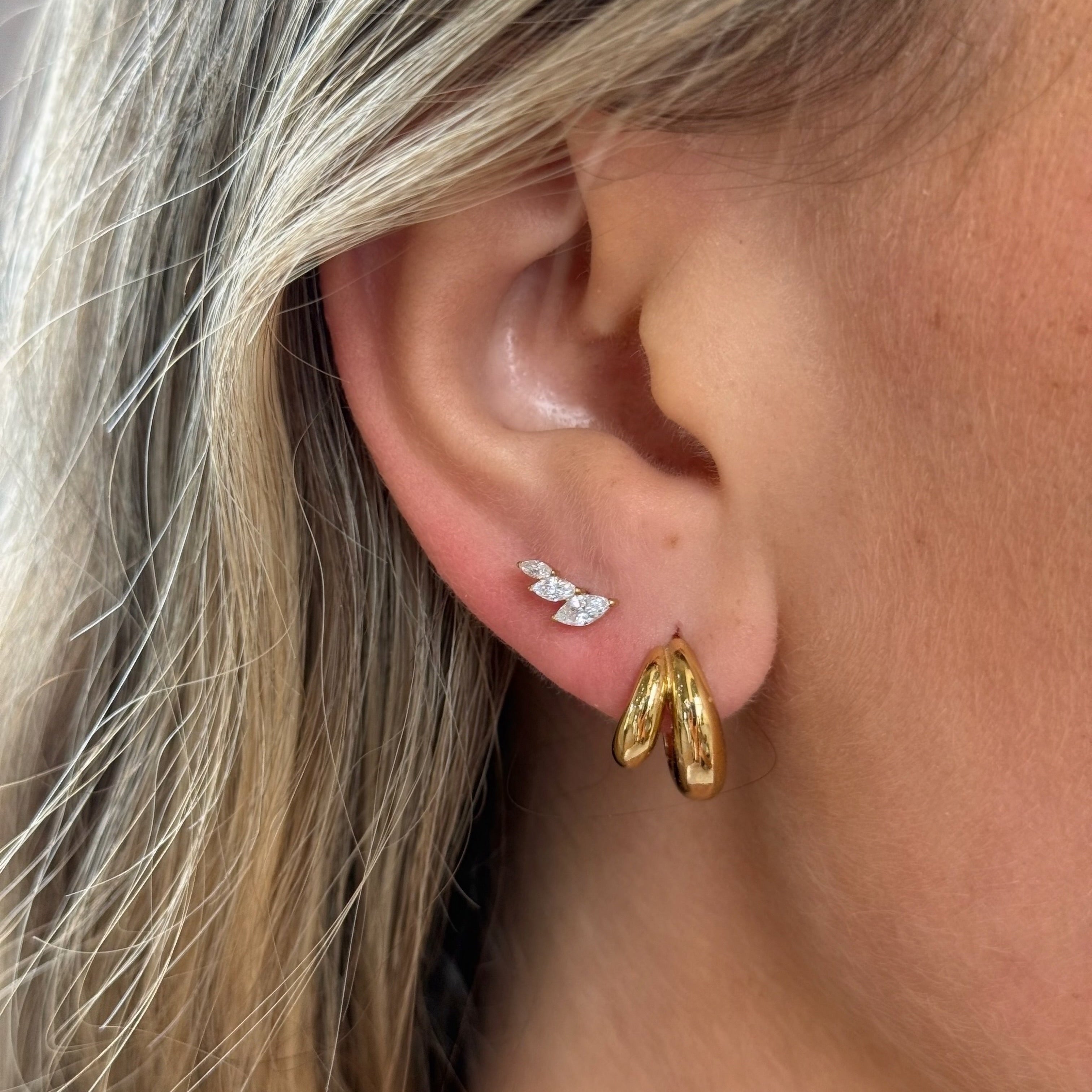 Scattered Marquise Flat Back Stud