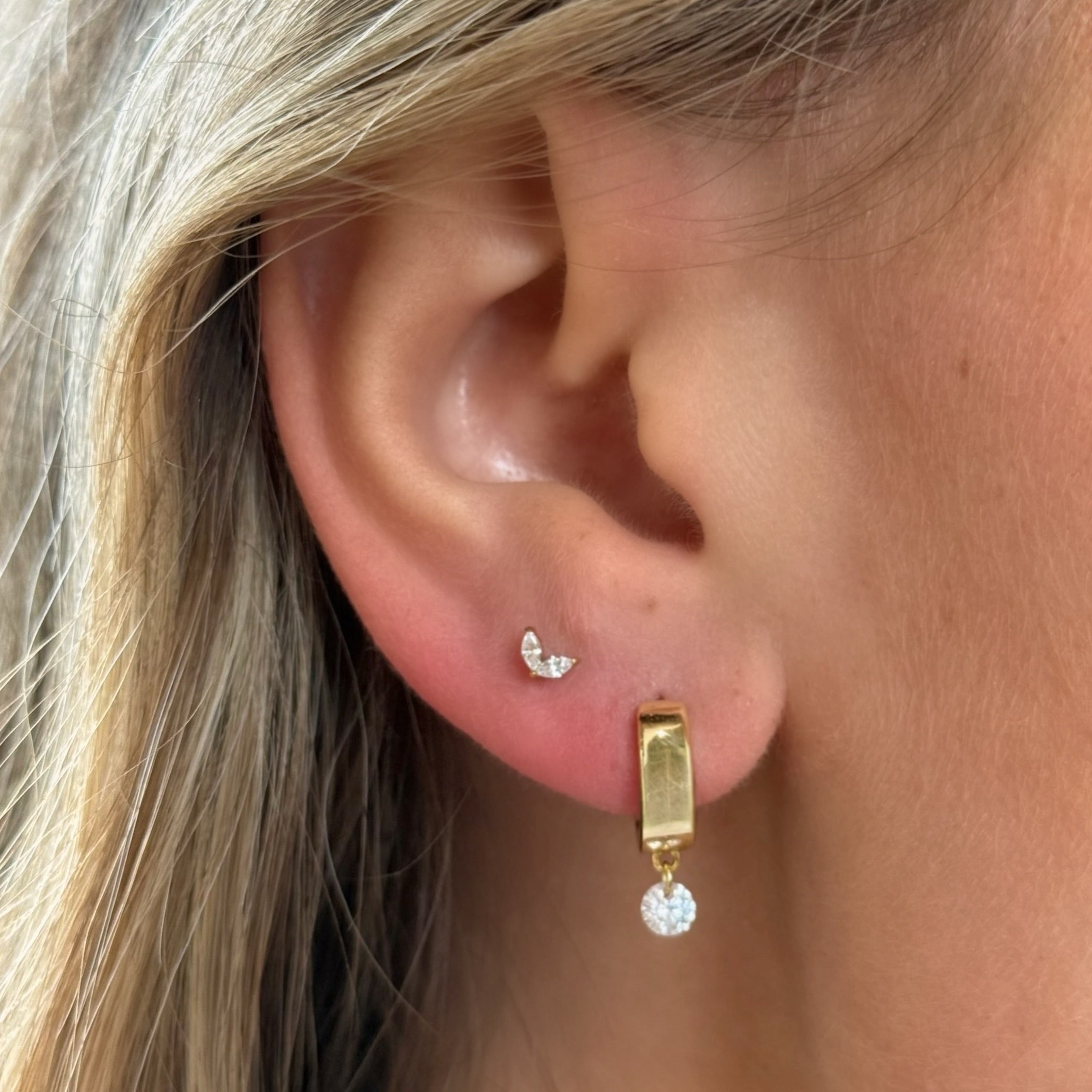 Duo Marquise Flat Back Stud