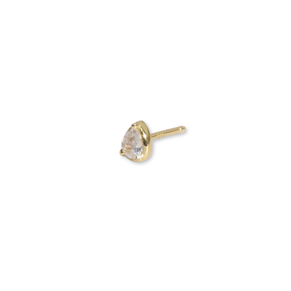 14KT Gold Plated Sterling Silver Tiny Pear Stud