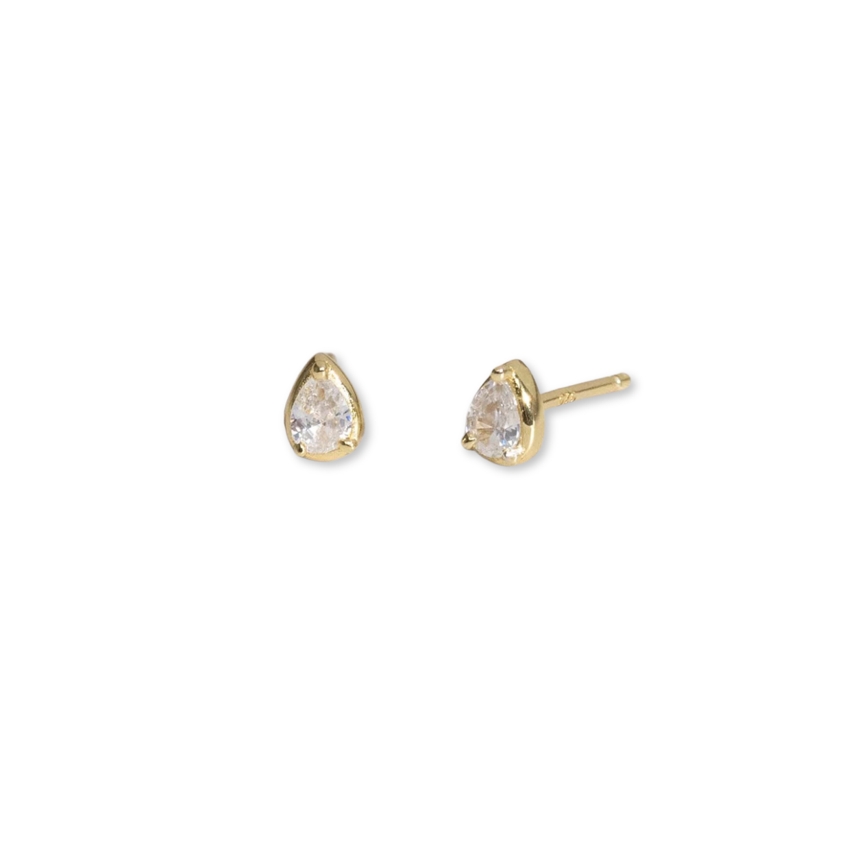 14KT Gold Plated Sterling Silver Tiny Pear Stud