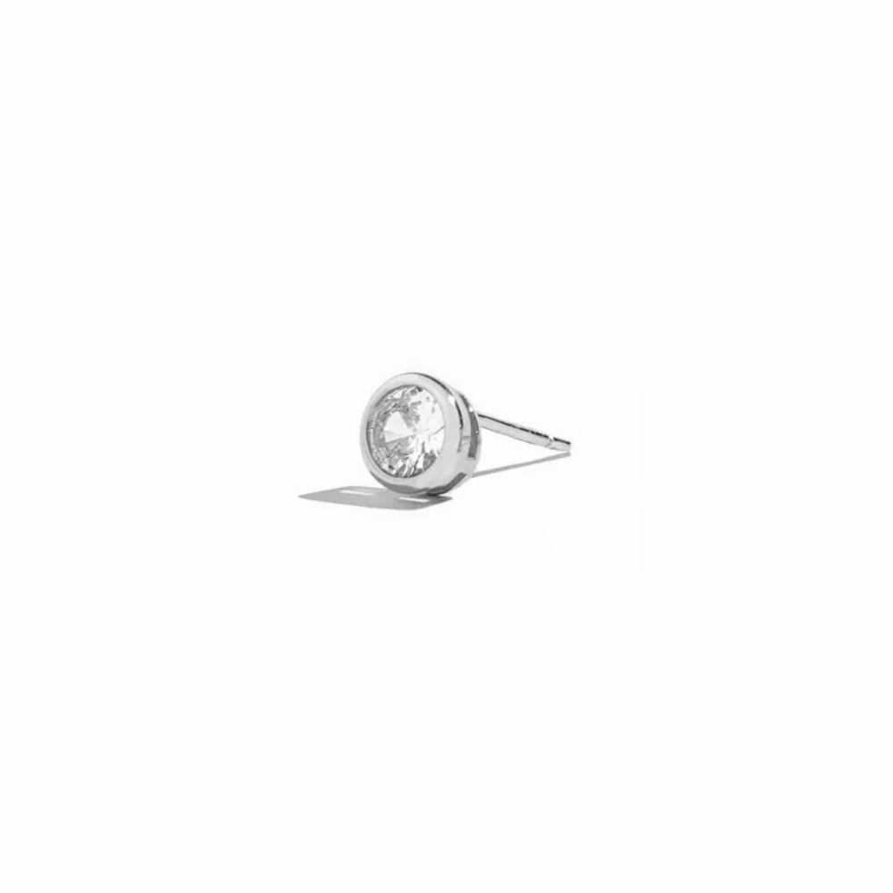 14KT Gold Plated Sterling Silver Bezel Stud