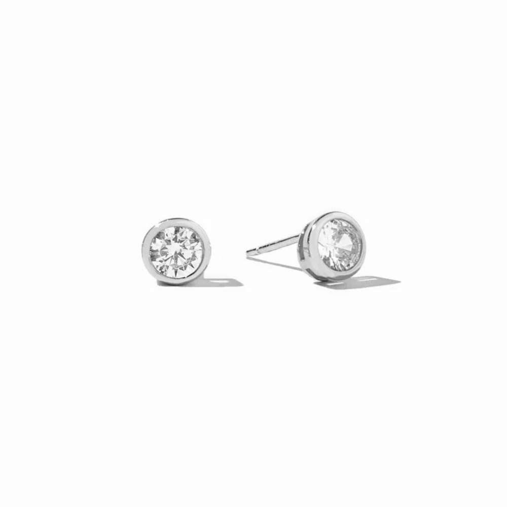 14KT Gold Plated Sterling Silver Bezel Stud