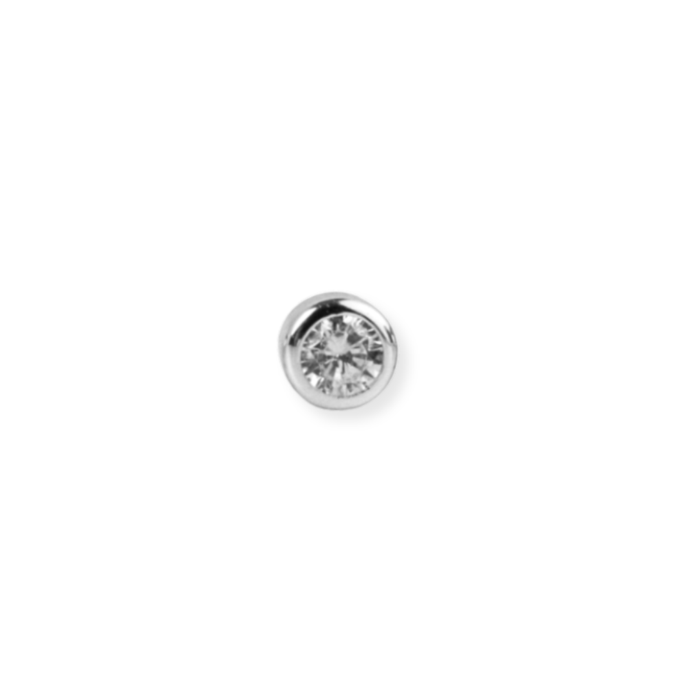 14KT Gold Plated Sterling Silver Bezel Stud