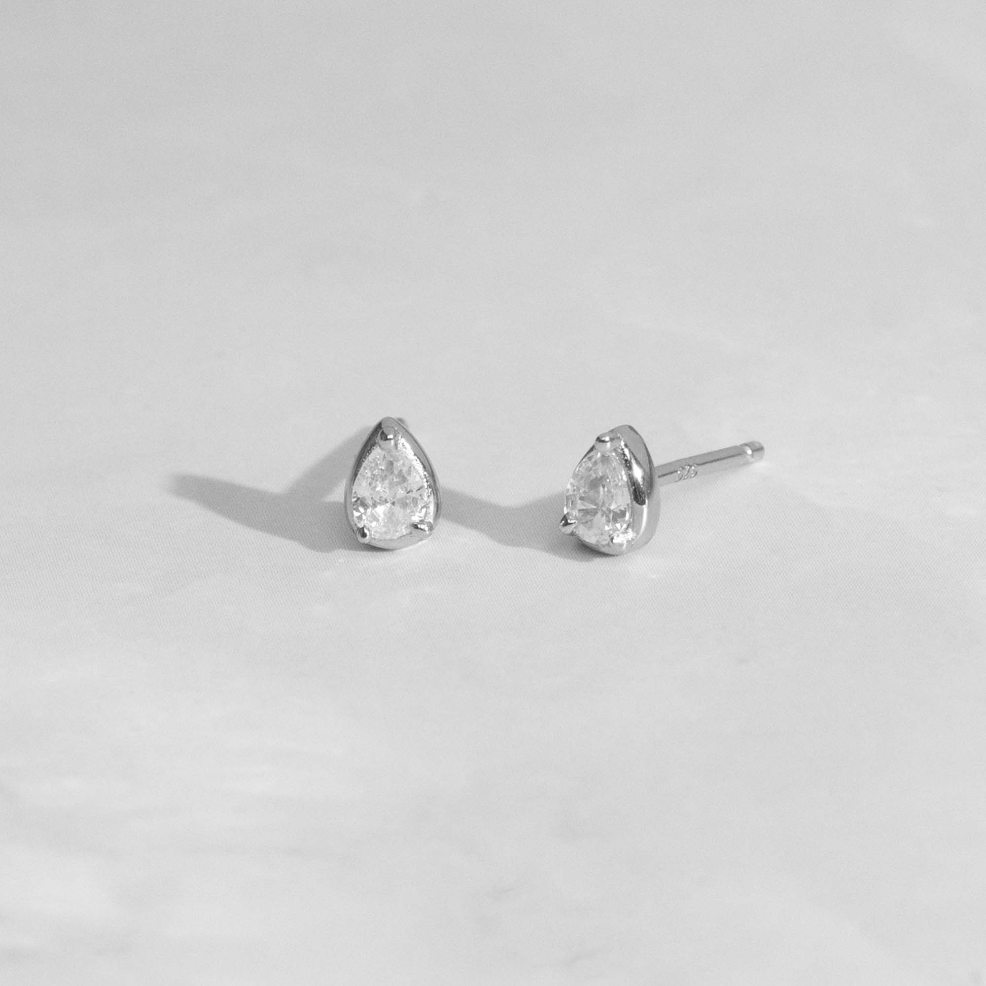 14KT Gold Plated Sterling Silver Tiny Pear Stud