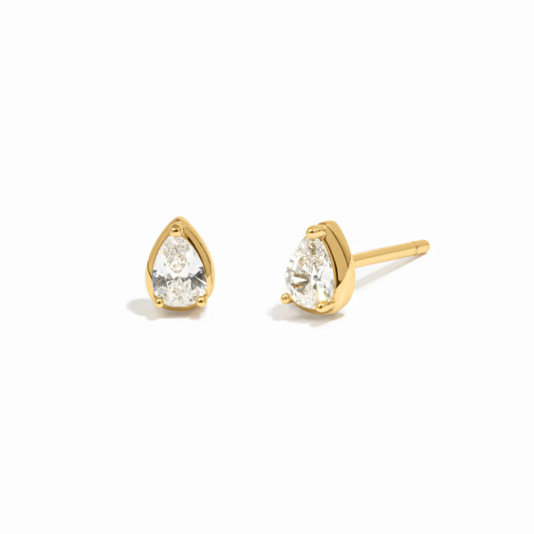 14KT Gold Plated Sterling Silver Tiny Pear Stud