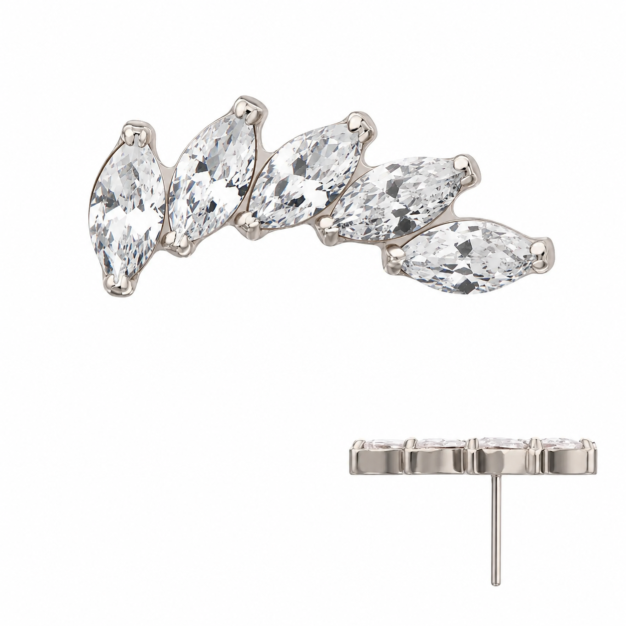 Marquise Cluster Flat Back Top