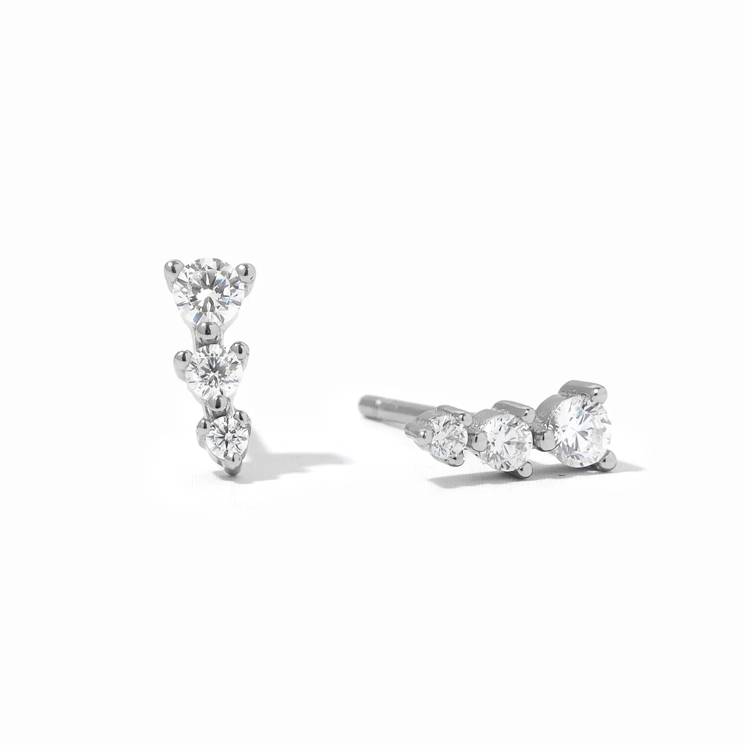 14KT Gold Plated Sterling Silver Trio Climber Stud